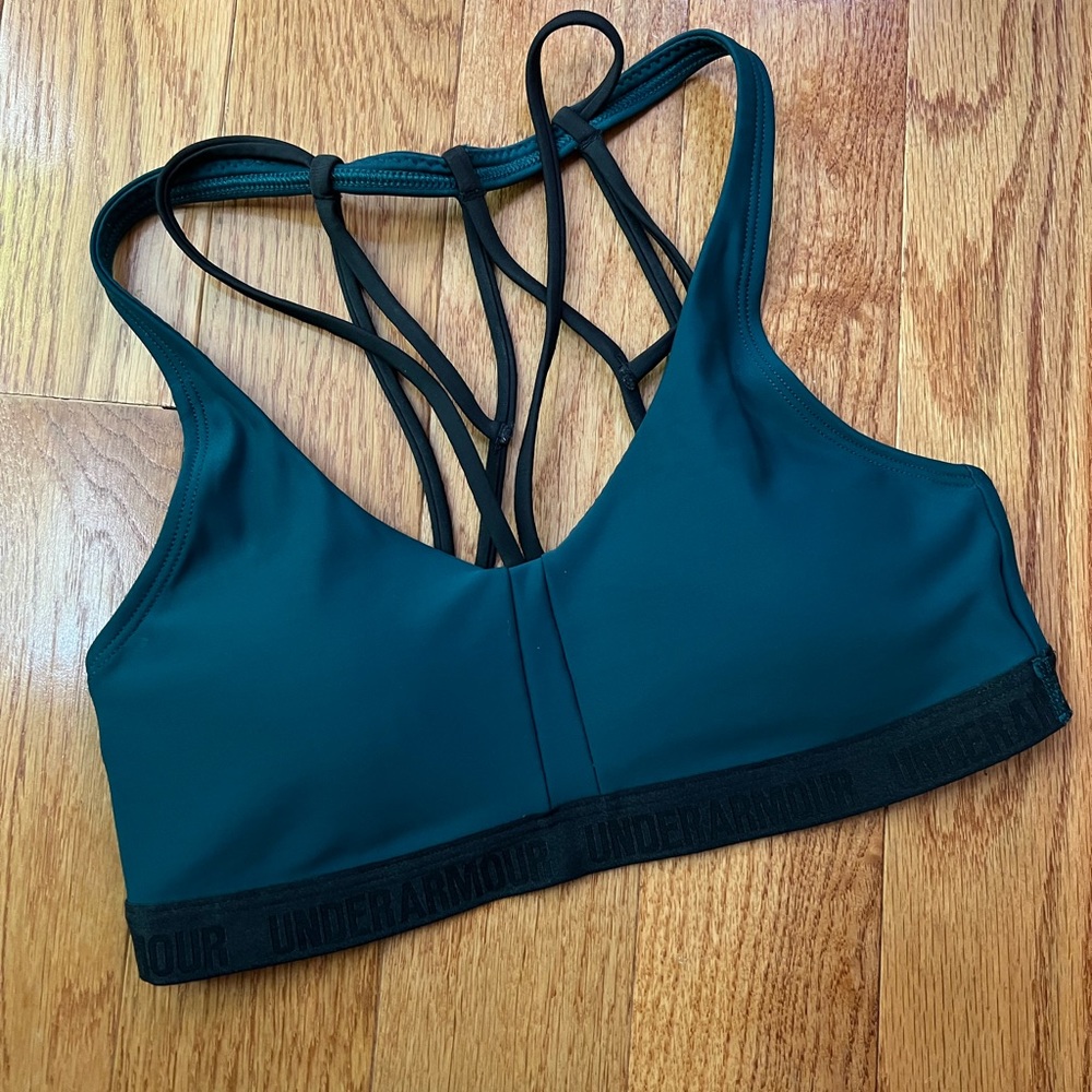 Under Armour Strappy Teal Sports Bra Sz Small Women’s